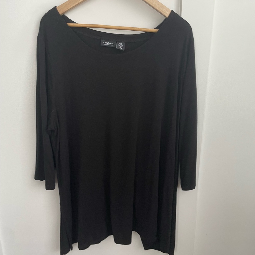 Jones & Co. black tunic top. Sz 2x